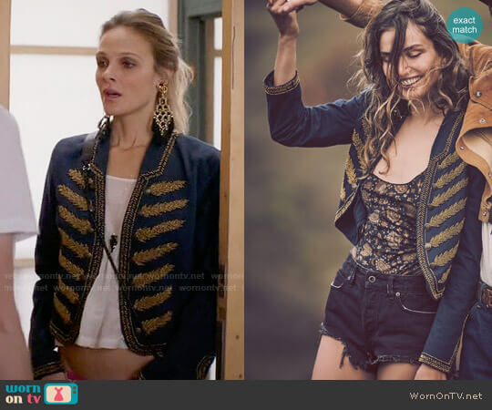 Free People Embellished Band Jacket worn by Phoebe Wells (Beau Garrett) on Girlfriends Guide to Divorce