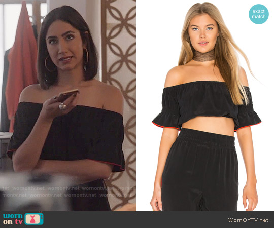 Ganni Grace Crop Top worn by Adena El-Amin (Nikohl Boosheri) on The Bold Type