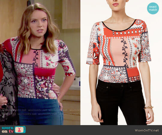 Guess Printed Tie-back Top worn by Coco Spectra (Courtney Grosbeck) on The Bold and the Beautiful