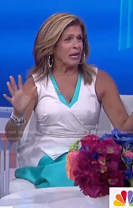 Hoda’s white and green wrap dress on Today