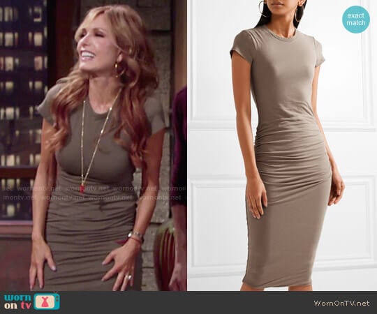 James Perse Ruched stretch-cotton jersey dress worn by Lauren Fenmore (Tracey Bregman) on The Young and the Restless