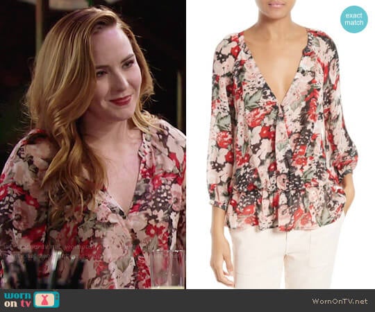 Joie Lourve Blouse worn by Mariah Copeland (Camryn Grimes) on The Young and the Restless