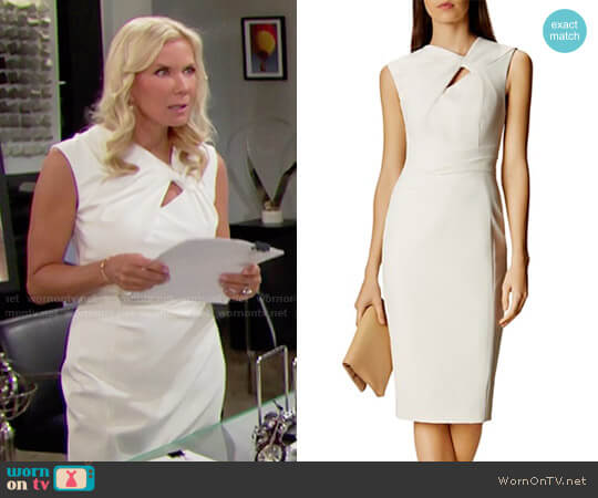 Karen Millen Twist-Front Sheath Dress worn by Brooke Logan (Katherine Kelly Lang) on The Bold and the Beautiful