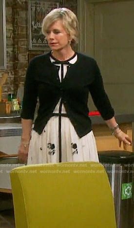 Kayla's black and white bow detail dress on Days of our Lives