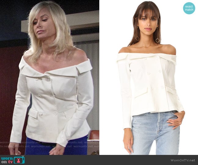 L'Agence Stephan Off Shoulder Top worn by Ashley Abbott (Eileen Davidson) on The Young and the Restless