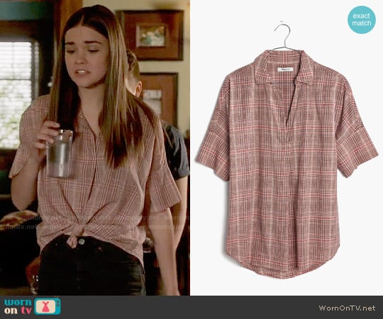 Madewell Courier Button-back Shirt in Hartley Plaid worn by Callie Jacob (Maia Mitchell) on The Fosters