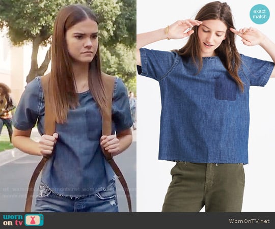 Madewell Denim Raw Edge Tee worn by Callie Jacob (Maia Mitchell) on The Fosters