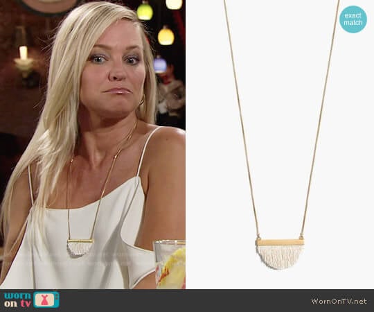 Madewell Dreamkeeper Fringe Necklace worn by Sharon Newman (Sharon Case) on The Young and the Restless