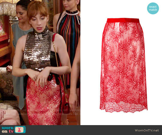 Maison Margiela Sheer Lace Skirt worn by Lauren (Molly Bernard) on Younger