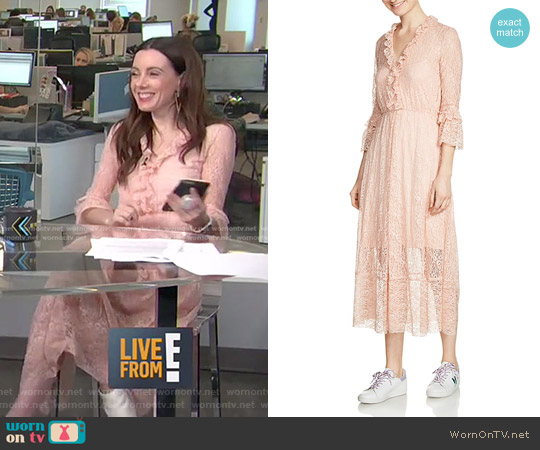 Romancia Lace Midi Dress by Maje worn by Melanie Bromley on E! News