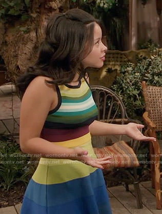 Mariana’s multicolored stripe dress on The Fosters
