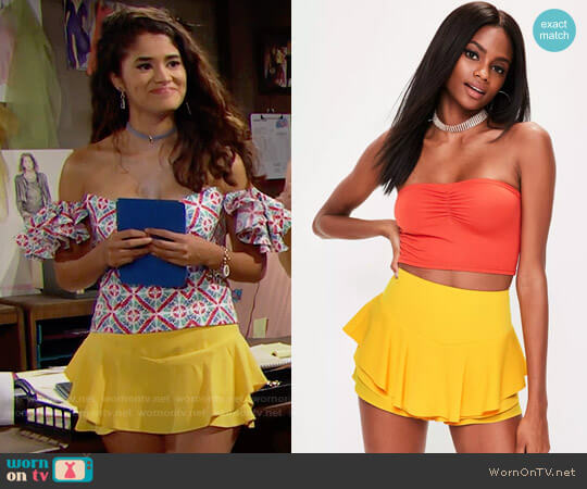 Missguided Full Frill High Waisted Shorts worn by Darlita (Danube Hermosillo) on The Bold & the Beautiful