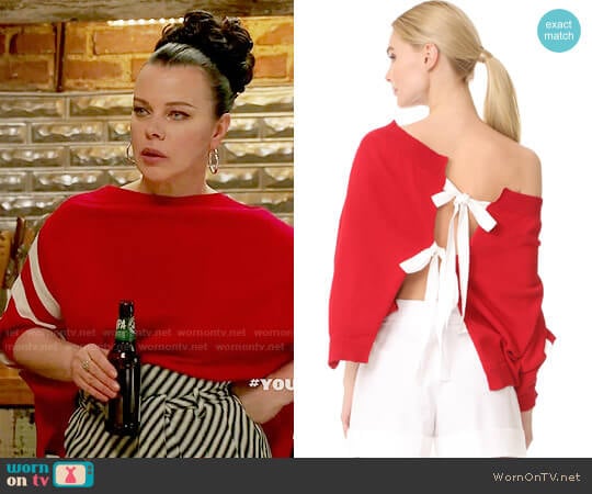 Monse One Shoulder Sweater worn by Maggie (Debi Mazar) on Younger