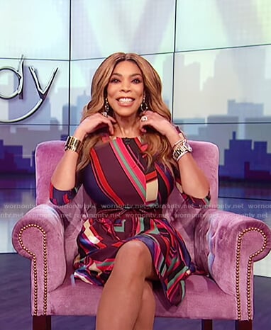 Wendy’s multicolored striped dress on The Wendy Williams Show