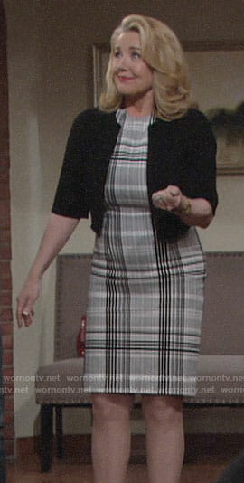 Nikki’s plaid dress on The Young and the Restless