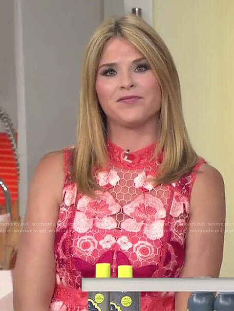 Jenna's pink floral embroidered dress on Today