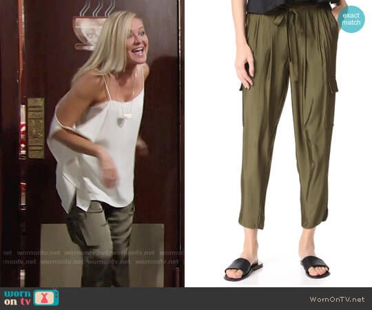 Ramy Brook Allyn Cargo Pants worn by Sharon Newman (Sharon Case) on The Young and the Restless