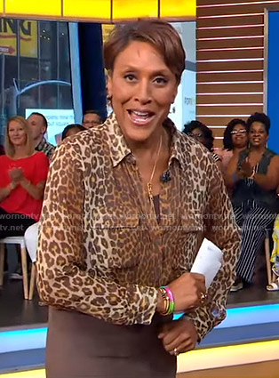 Robin’s leopard print blouse on Good Morning America