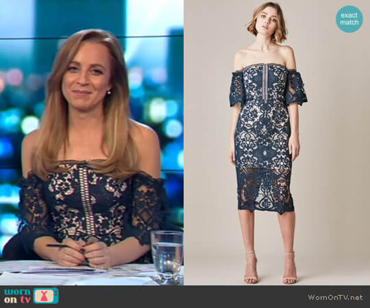 Odette Lace Dress by Rodeo Show worn by Carrie Bickmore on The Project