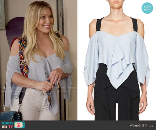 Roland Mouret Zigzag Handkerchief-Hem Top worn by Kelsey Peters (Hilary Duff) on Younger