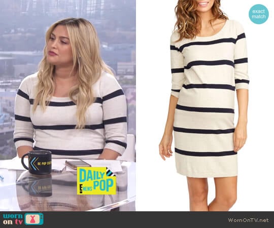 Harper Stripe Maternity Sweater Dress by Rosie Pope worn by Carissa Loethen Culiner on E! News