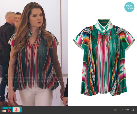 Sacai Pleated Top worn by Sutton (Meghann Fahy) on The Bold Type