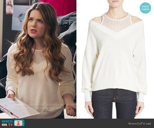 T by Alexander Wang Cotton Blend Sweater with Inner Tank worn by Sutton (Meghann Fahy) on The Bold Type