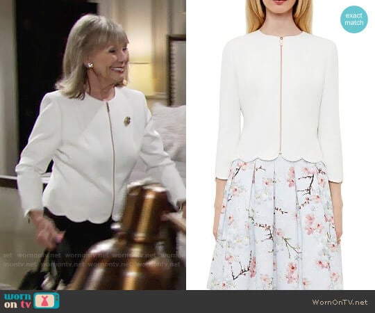 Ted Baker Heraly Jacket worn by Dina Mergeron (Marla Adams) on The Young and the Restless