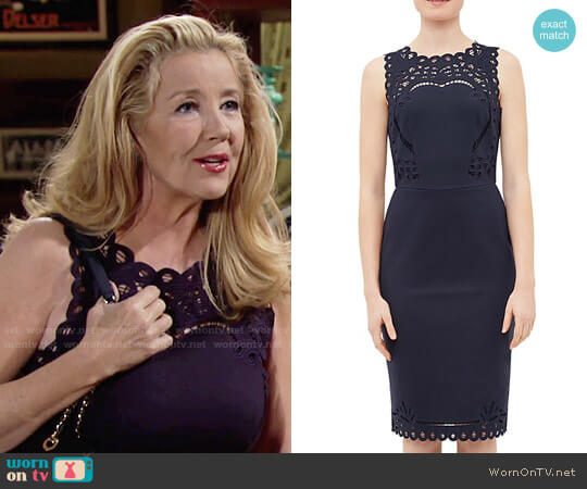WornOnTV: Nikki’s navy embroidered eyelet dress on The Young and the ...