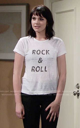 Tessa’s Rock and Roll t-shirt on The Young and the Restless