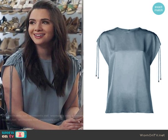 Theory Malkara Top worn by Jane Sloan (Katie Stevens) on The Bold Type