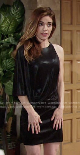 Victoria’s black one-sleeved dress on The Young and the Restless