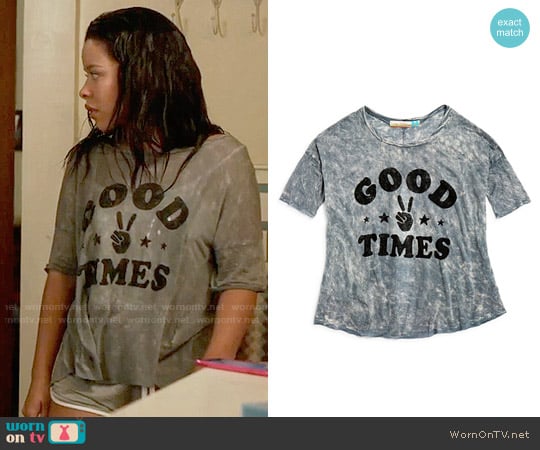 Vintage Havana Girls' Good Times Tee worn by Mariana Foster (Cierra Ramirez) on The Fosters