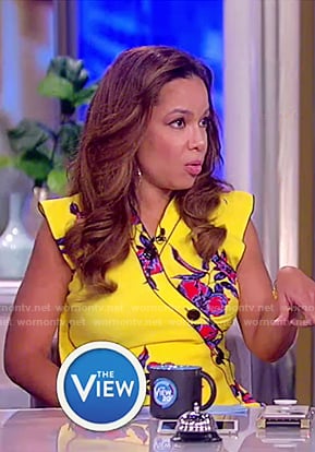 Sunny’s yellow floral print maxi dress on The View