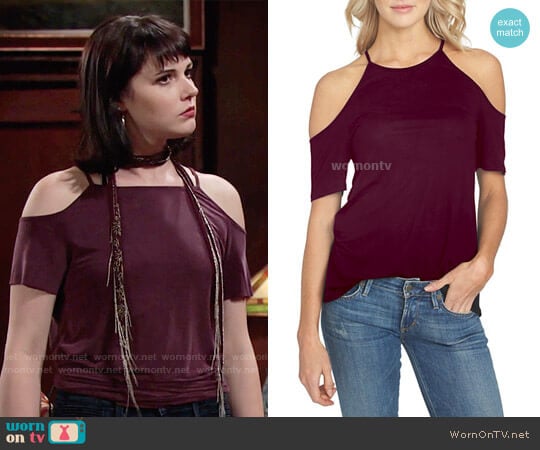 1.State High Neck Cold-Shoulder Top worn by Tessa Porter (Cait Fairbanks) on The Young and the Restless