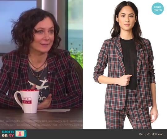 Mini Lapel Blazer by 6397 worn by Sara Gilbert on The Talk