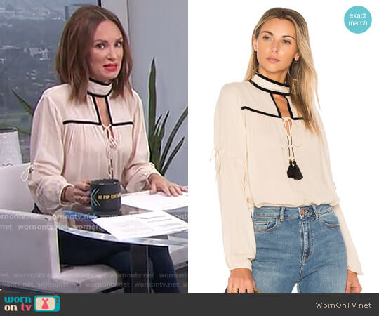 Carmin Blouse by Ale by Alessandra x Revolve worn by Catt Sadler on E! News