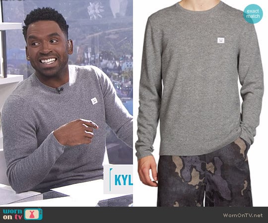 Dasher O Face Wool Pullover by Acne Studios worn by Justin Sylvester on E! News