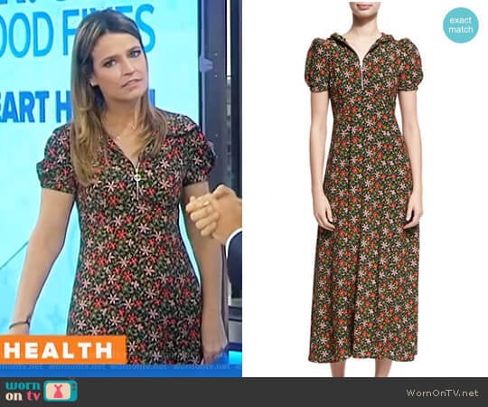 Puff-Shoulder Hooded Dress by Alexa Chung worn by Savannah Guthrie on Today