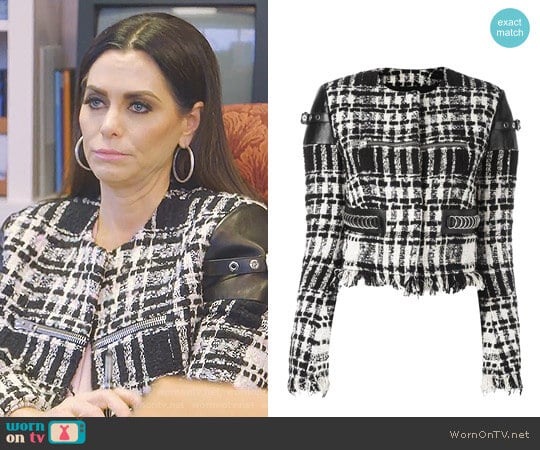 Cropped boucle Jacket by Alexander Wang worn by D’Andra Simmons on The Real Housewives of Dallas