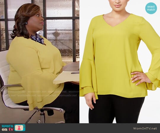 Alfani Plus Size Bell-Sleeve Blouse worn by Barbara (Retta) on Girlfriends Guide to Divorce