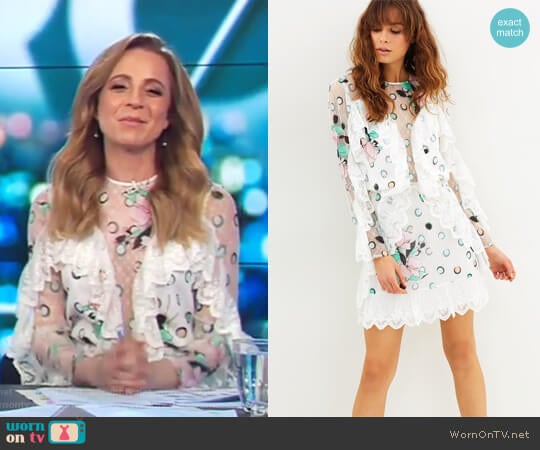 Song Bird Dress by Alice McCall worn by Carrie Bickmore on The Project