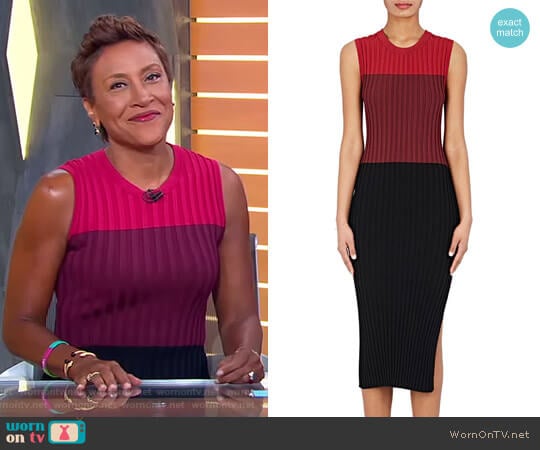 'Mariana' Rib-Knit Fitted Dress by Altuzarra worn by Robin Roberts on Good Morning America