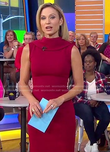 Amy’s red high-neck dress on Good Morning America