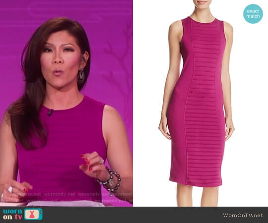 Ribbed-Detail Dress by Armani Collezioni worn by Julie Chen on The Talk