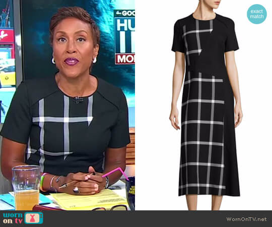 WornOnTV: Robin’s black grid dress on Good Morning America | Robin ...