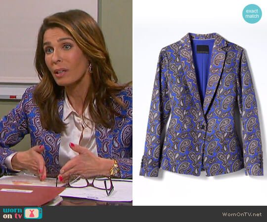 Banana Republic Paisley Linen-Blend Blazer worn by Hope Williams (Kristian Alfonso) on Days of our Lives