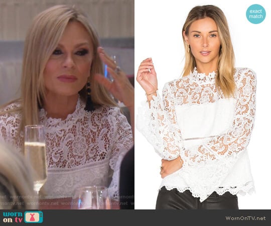 Sansa Lace Top by Bardot x Revolve worn by Tamra Judge on The Real Housewives of Orange County