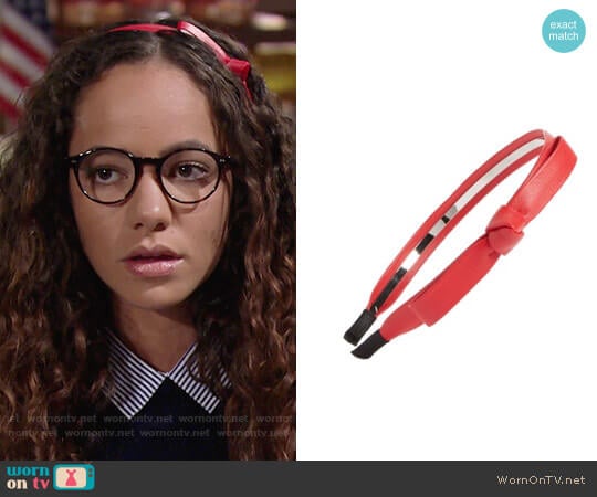 Cara Faux Leather Bow Headband worn by Mattie Ashby (Lexie Stevenson) on The Young and the Restless