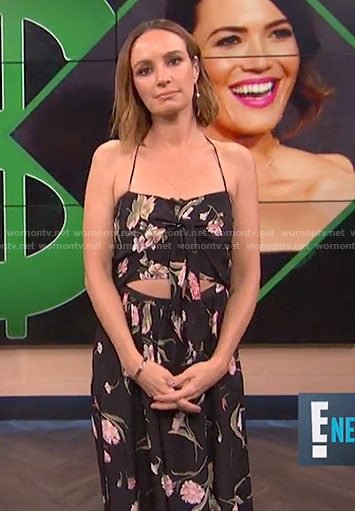 Catt’s black floral cutout dress on E! News